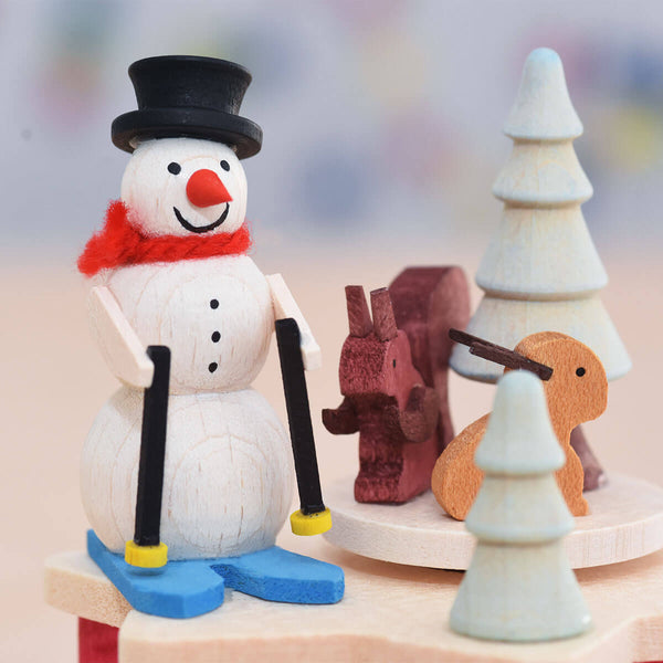 crank Snowman Music Box by Graupner Holzminiaturen
