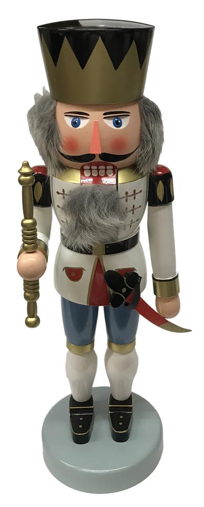 King with Scepter Nutcracker, white by Erzgebirgische Holzkunst Gahlenz GmbH