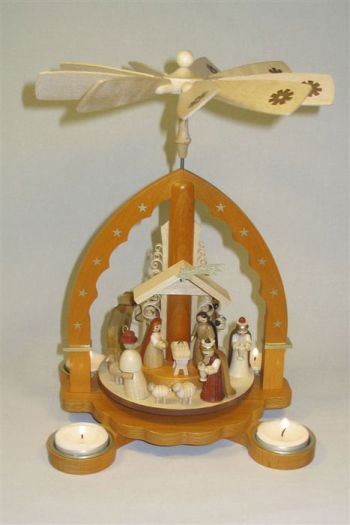 Tea Light Stained Nativity Pyramid by Richard Glasser GmbH