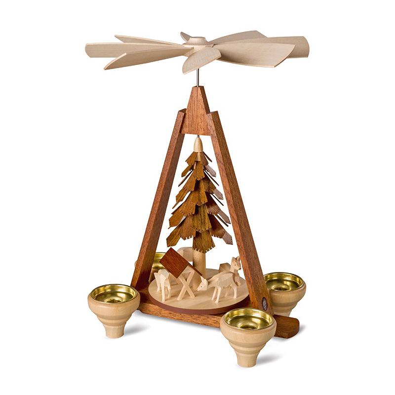 Deer in Forest Under Pointed Frame, One Tier Pyramid by Mueller GmbH