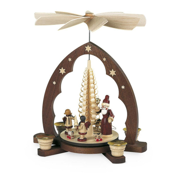 Santa Giving Out Presents Under Star Arch, One Tier Pyramid by Mueller GmbH