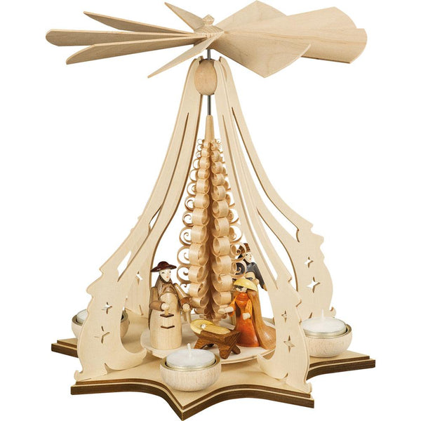 Nativity Tea Light Pyramid, natural by Taulin