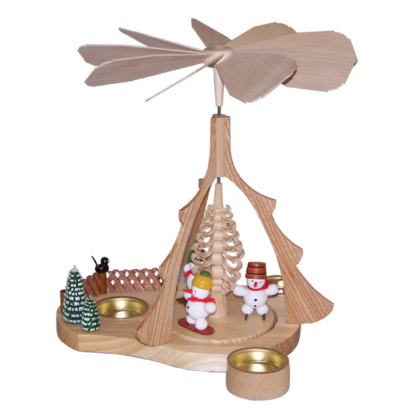 Snowman Motif Tealight Pyramid by Volker-Zenker