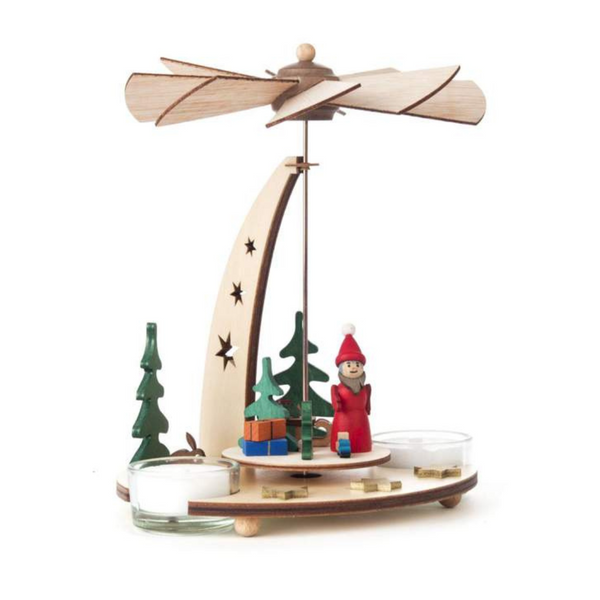 Santa and Sled Tea Light Pyramid by Kuhnert GmbH