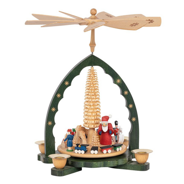 Santa with Toys Pyramid, green by Richard Glasser GmbH