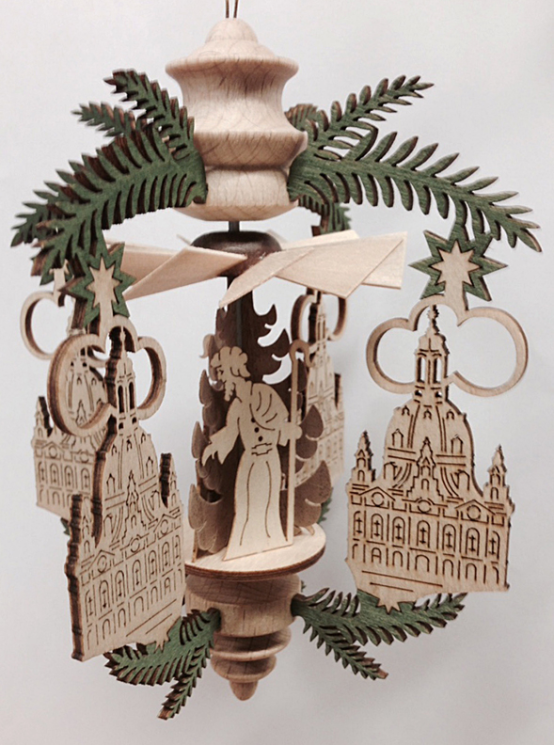 Frauenkirche Frame with Nativity Motif Pyramid Ornament by Harald Kreissl
