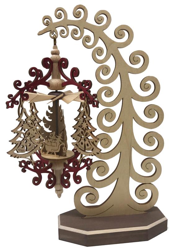 Scroll and Tree Frame with Santa, Hanging Pyramid on Scroll Tree Stand by Harald Kreissl