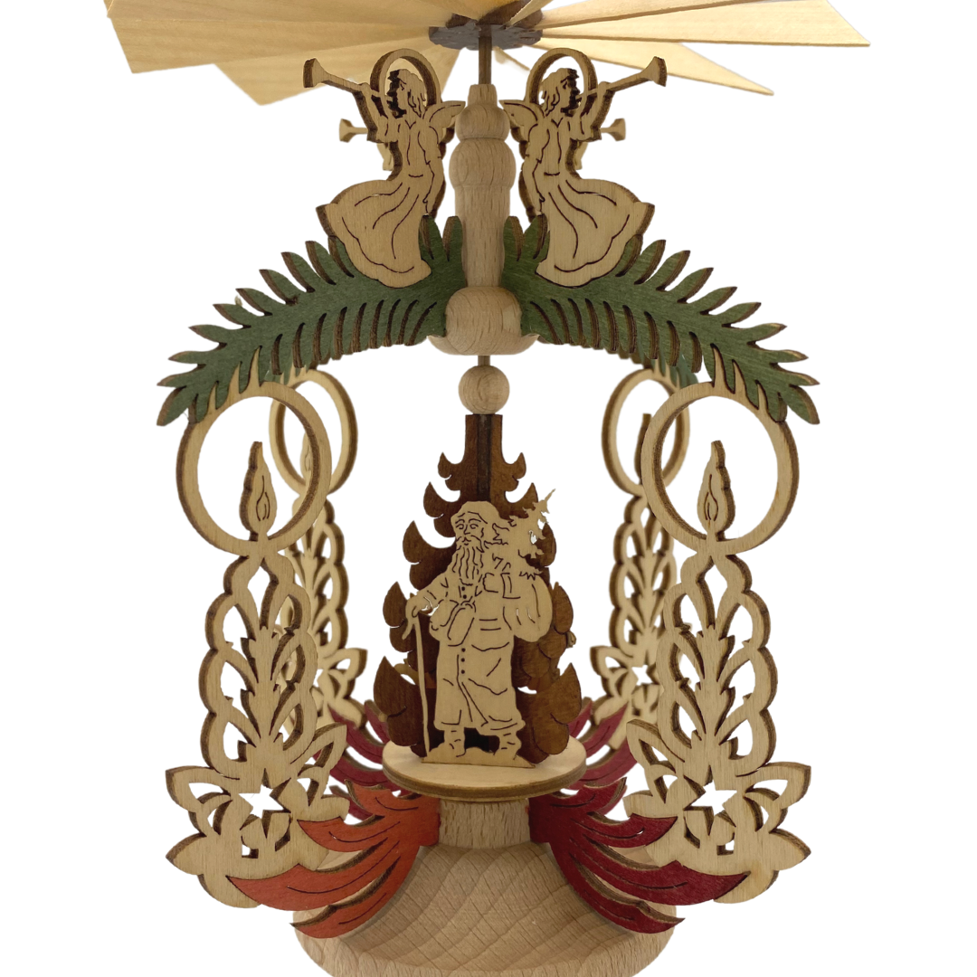 Ribbon Candle Frame with Santa, Table Pyramid by Harald Kreissl