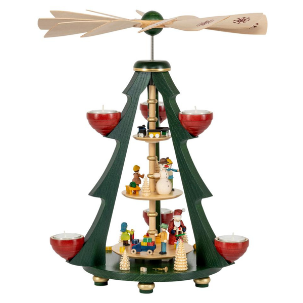 Santa with Children in Tree Frame, Pyramid by Glasser