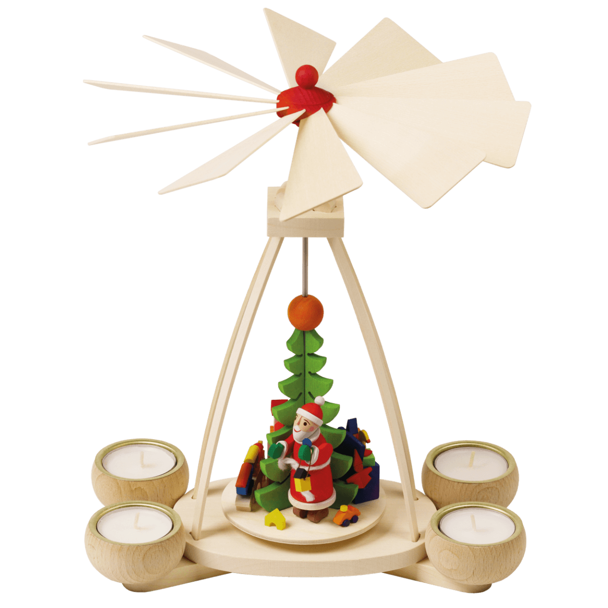 Santa Claus Tealight Pyramid by Graupner Holzminiaturen