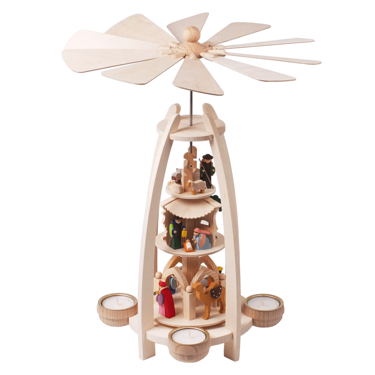 The Nativity Story Tealight Pyramid by Graupner Holzminiaturen