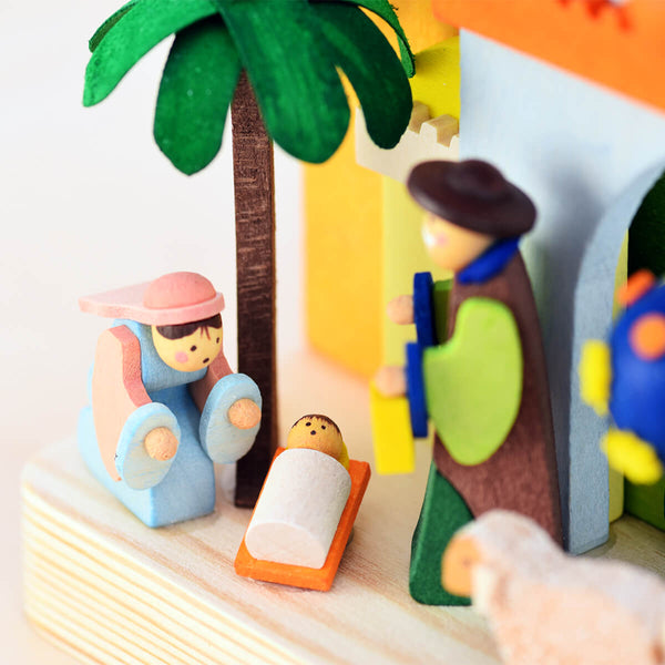 The Nativity Story with Single Tealight, Pyramid by Graupner Holzminiaturen