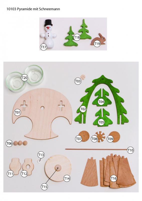 DIY Kit, Tea Light Snowman Pyramid by Kuhnert GmbH