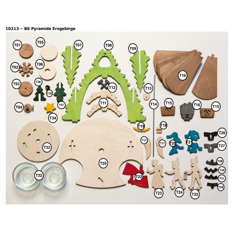 DIY Kit, Erzgebirge Tea Light Pyramid by Kuhnert GmbH