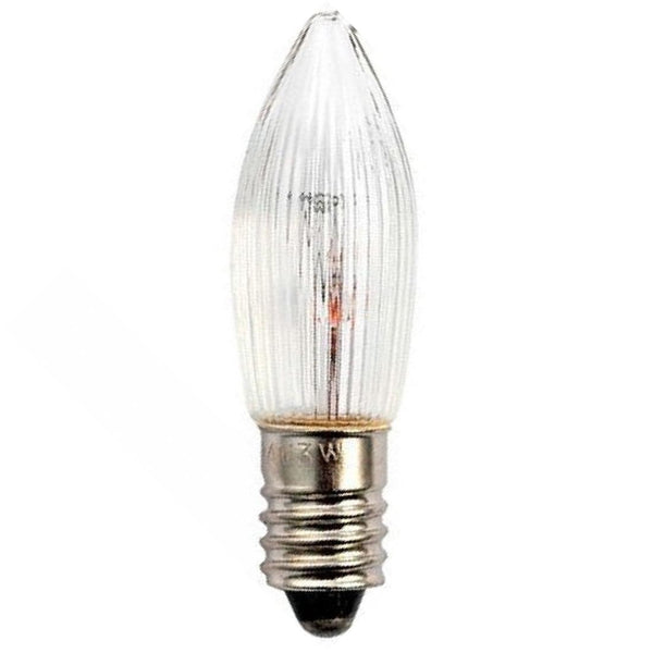 55v 3w, E10 Ribbed Bulb