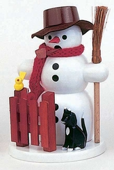 Snowman with Cat Smoker by Volker Zenker