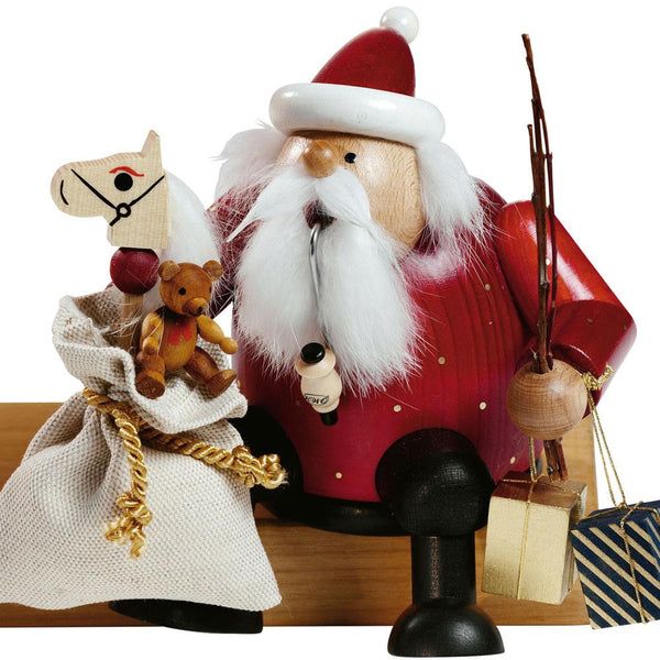 Sitting Santa Claus with Sticks and Sack Incense Smoker by KWO