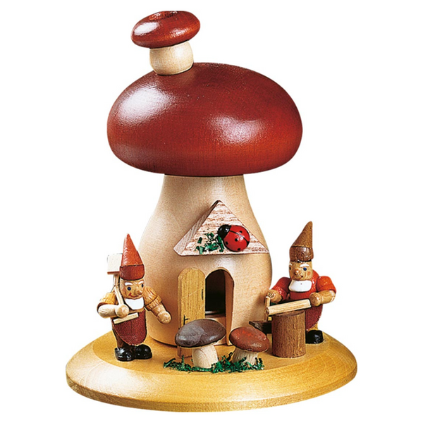 Mushroom Haus with Elf Pair Incense Smoker by Richard Glasser GmbH