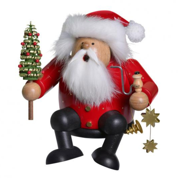Sitting Santa Claus with Decorated Tree, Incense Smoker by KWO