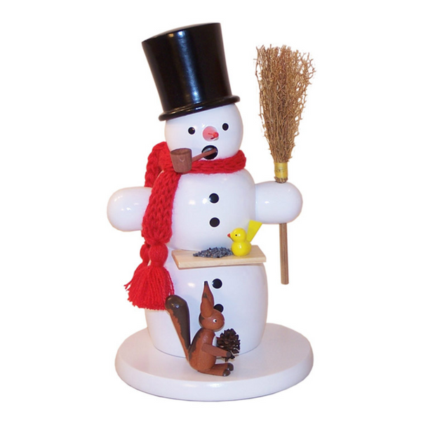 Snowman with Squirrel, Incense Smoker by Volker Zenker