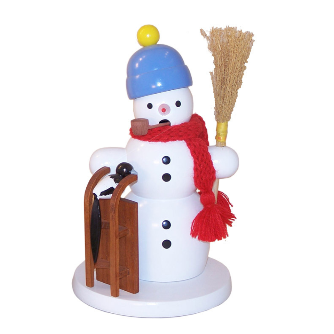 Snowman with Magpie, Incense Smoker by Volker Zenker
