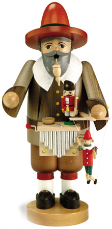 Large Puppet Seller with Music Box, Incense Smoker by Richard Glasser GmbH