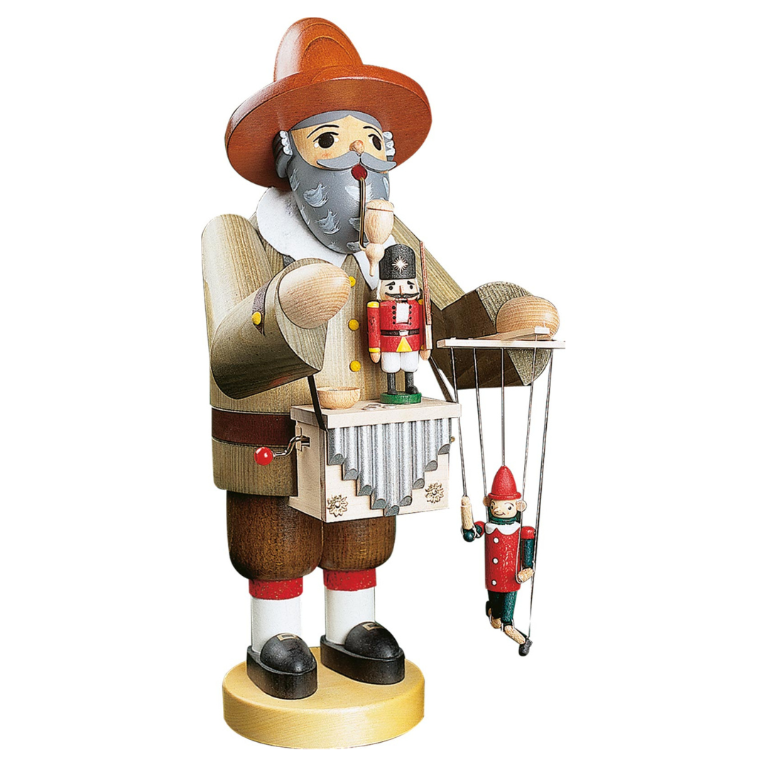 Large Puppet Seller with Music Box, Incense Smoker by Richard Glasser GmbH