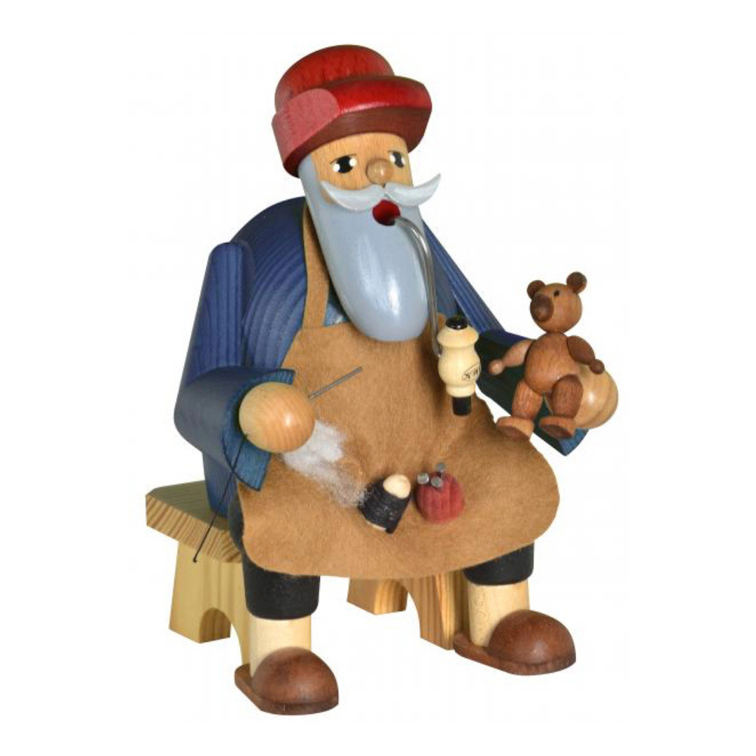 Sitting Teddy Bear Maker, with Stool, Incense Smoker by KWO