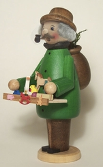 Toy Trader in Green Coat Smoker by Kuhnert GmbH