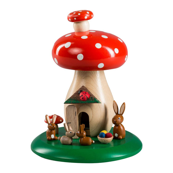 Mushroom House with Rabbits Incense Smoker by Richard Glasser GmbH