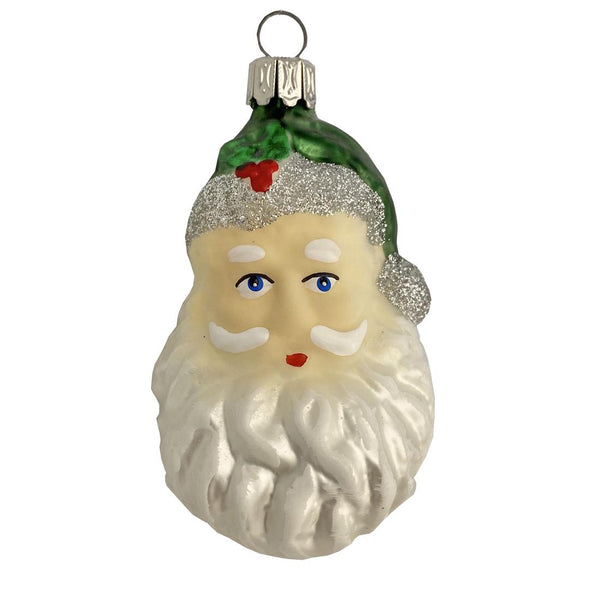 Santa Head with Green Hat, Ornament by Old German Christmas