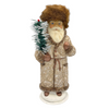 Santa Candy Container, Stone Coat with Embossed Swirls and Fur Cap by Ino Schaller