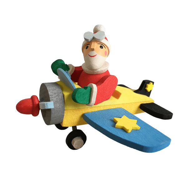 Santa Claus in a Plane Ornament by Graupner Holzminiaturen