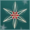 Six Point Star with Red & Natural Star Center by Martina Rudolf
