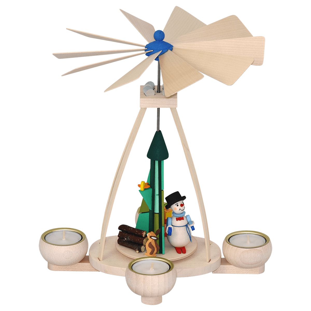 Snowman Tealight Pyramid by Graupner Holzminiaturen