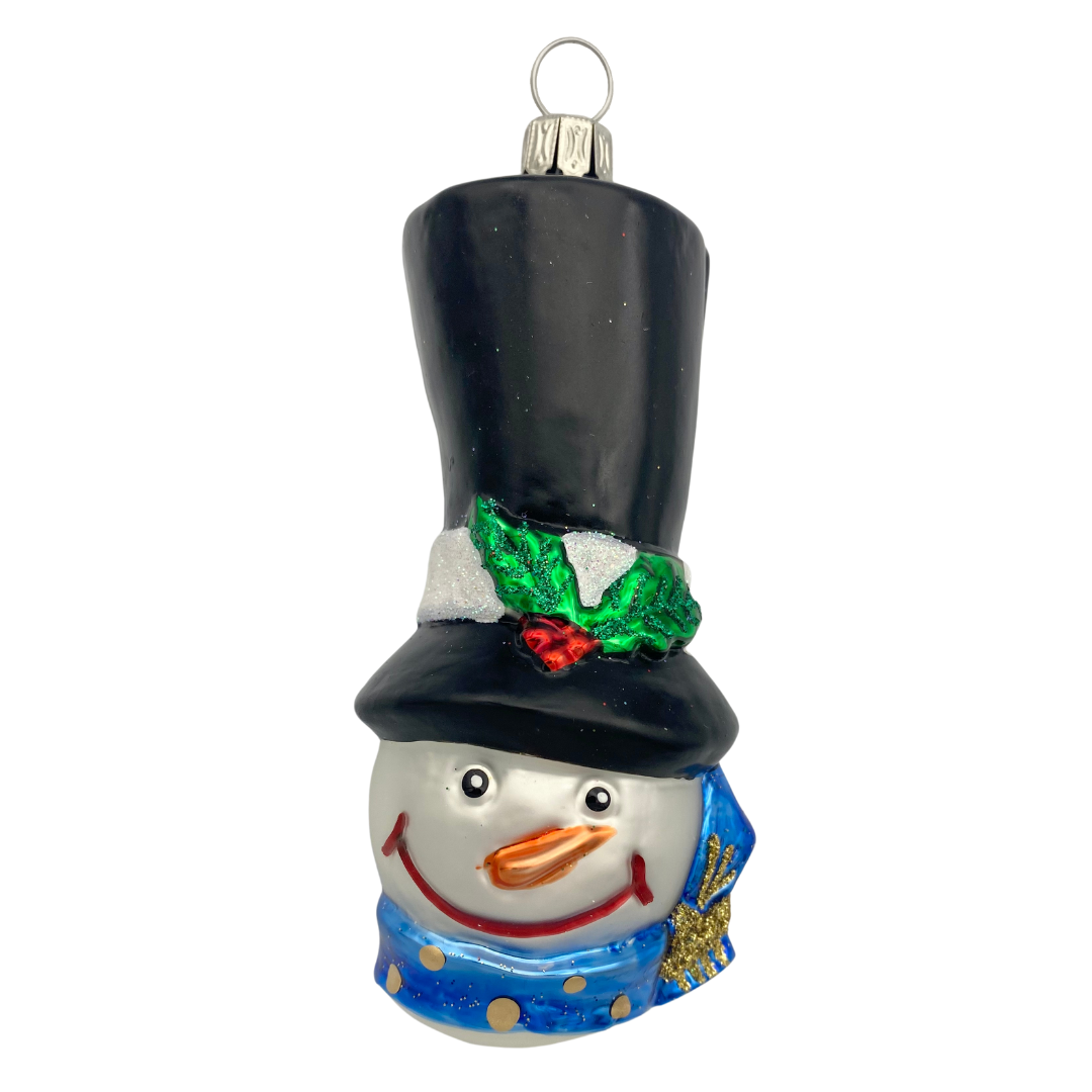 Snowman with Stovetop Hat and Scarf Ornament by Old German Christmas