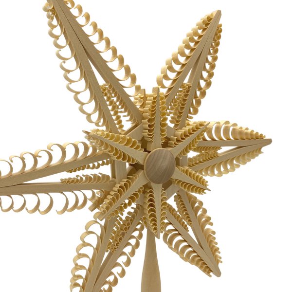 Large Wooden Star Tree Topper with Snowflake Center by Martina Rudolph