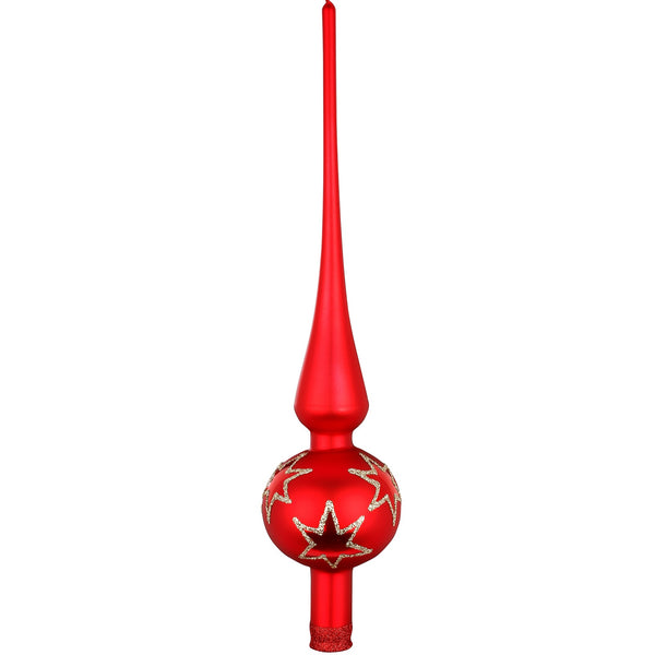 Rising Star Tree Topper, red matte by Inge Glas of Germany