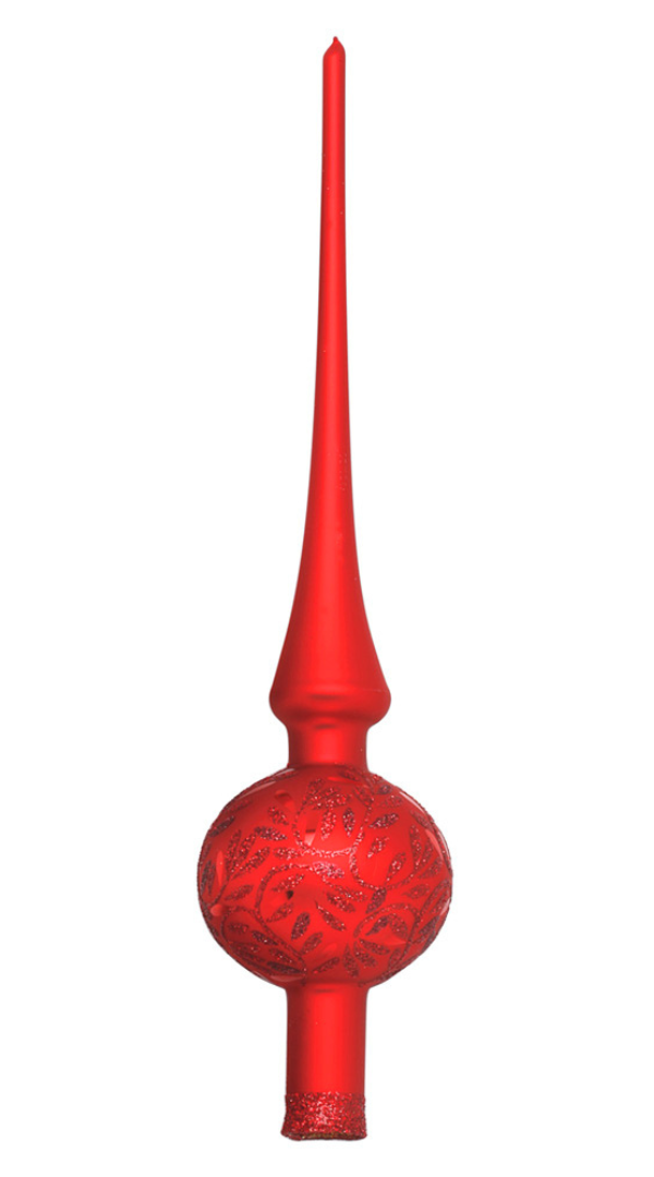 Delights Finial Tree Topper, matte red, 30cm by Inge Glas of Germany