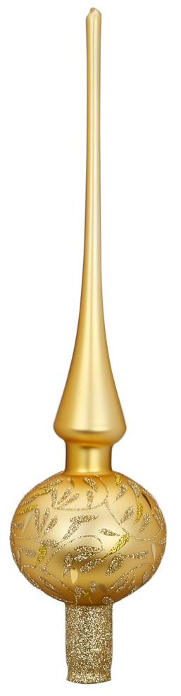 Delights Finial Tree Topper, inkagold matte with white, 11.9