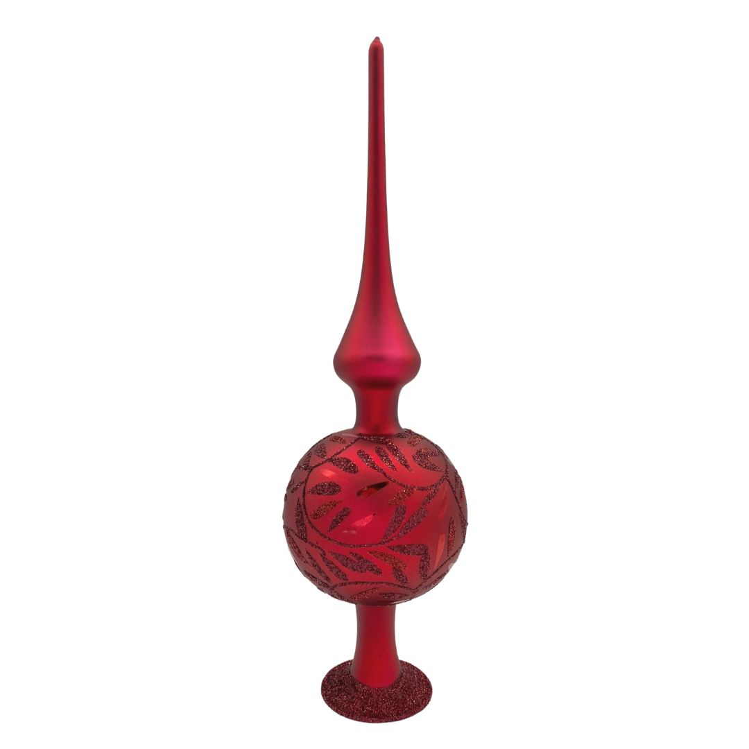 Delights Finial Tree Topper, oxblood matte, 9.9