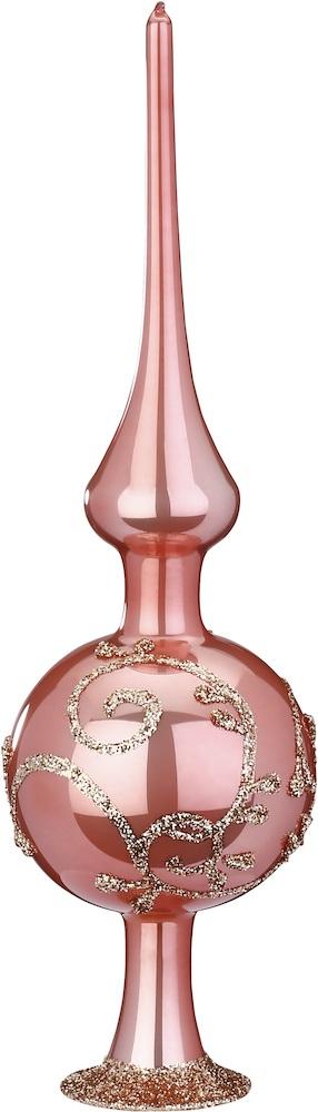 Rococo Tree Topper, candy pink pearl, 9.9" by Inge Glas of Germany