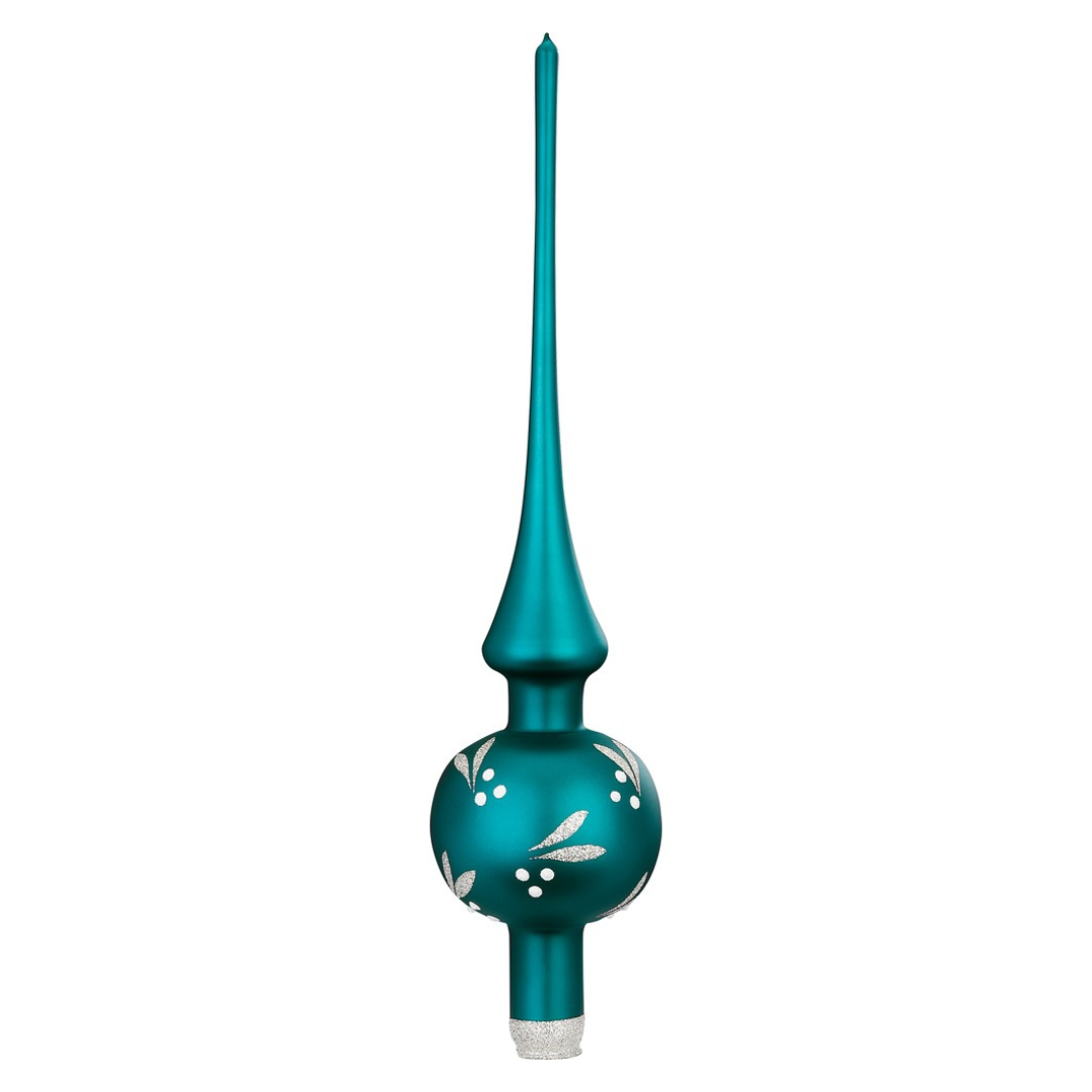 Snow Berries Tree Topper, blue-green matte, 11.9