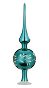 Berry Twigs Finial Tree Topper, dark emerald shiny, 9.9" by Inge Glas of Germany