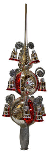 Silver, Six Indents with Twelve Bells Tree Topper by Glas Bartholmes