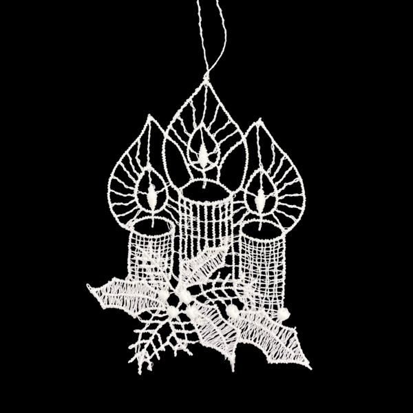 Three Candles Lace Ornament by StiVoTex Vogel