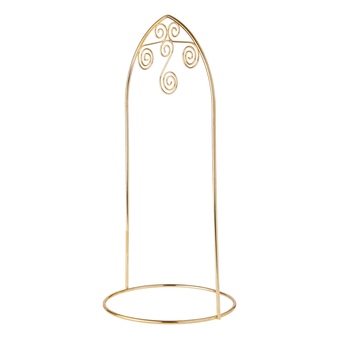 Tall Brass Arched ornament stand