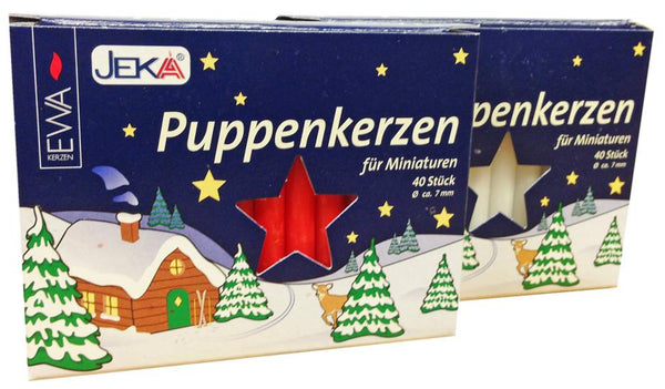 Extra Small German Candles in Box of 40, White