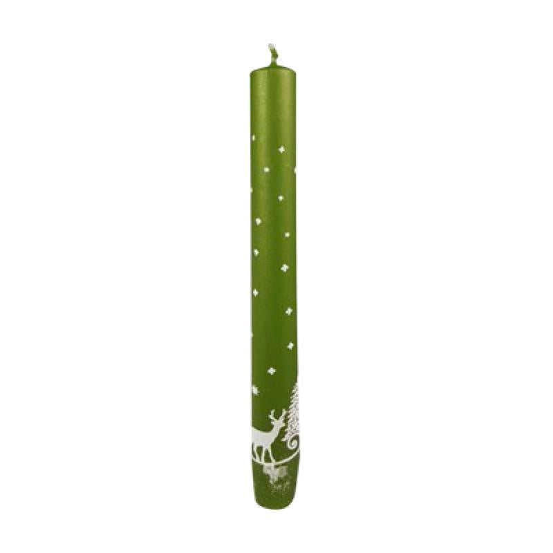Reindeer Taper Candle, Green by EWA Kerzen