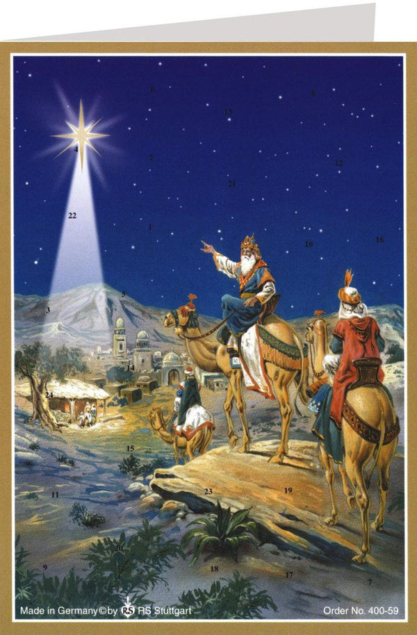 Kings with Star Advent Calendar Card by Richard Sellmer Verlag